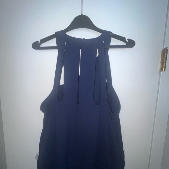 BCBG MAXARIA Calhoun Woman’s navy blue Haltertop Jumpsuit.Size Medium. NWT - Picture 8 of 16